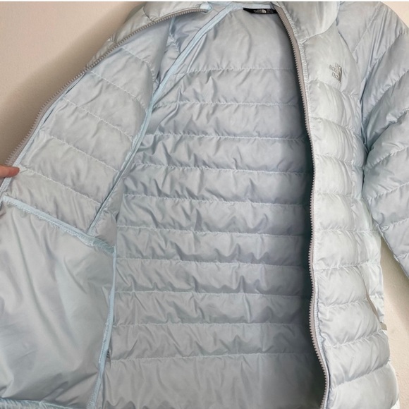 The North Face starlight blue down filled jacket